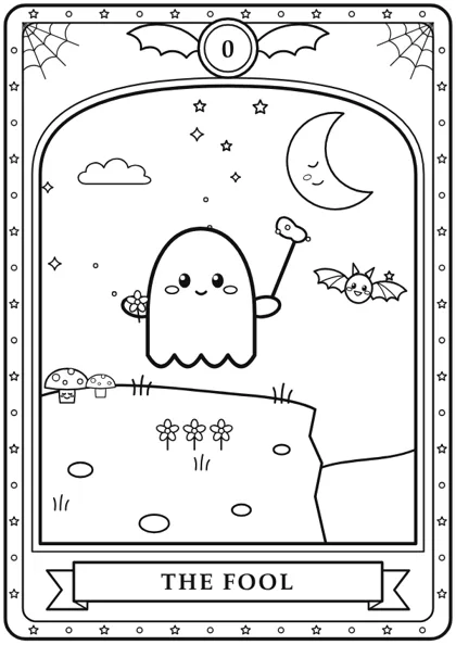 Free printable tarot colouring page