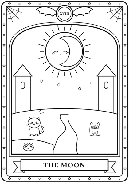 Free printable tarot colouring page