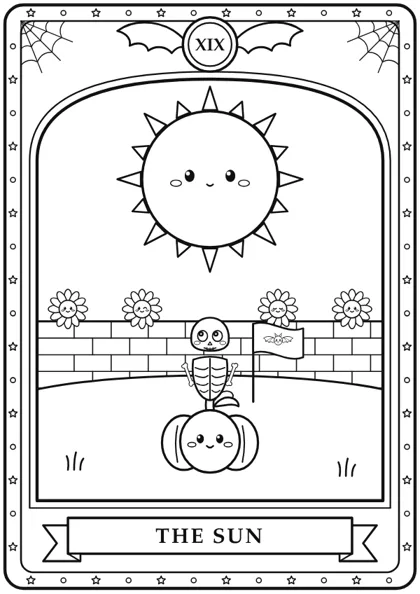 Free printable tarot colouring page