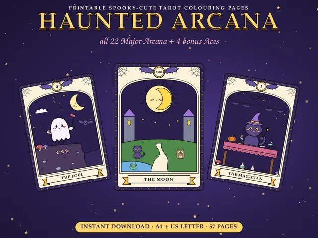 Haunted Arcana Tarot Colouring Pages