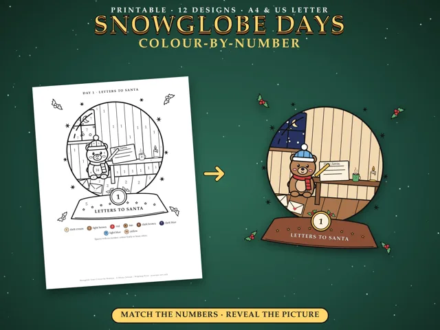 Snow Globe Colour-by-Number